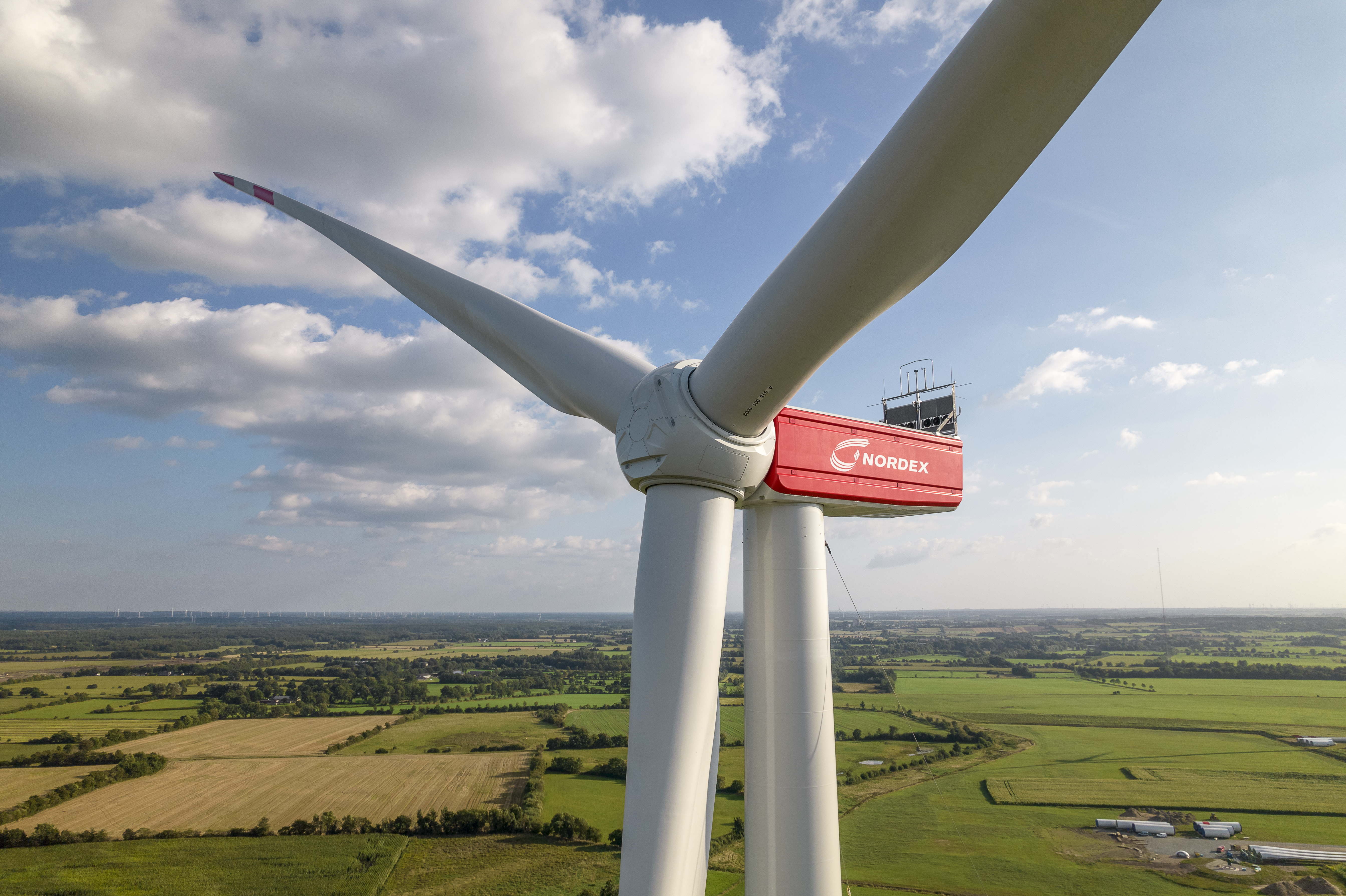 Im Windpark Wundersleben werden Anlagen des deutschen Herstellers Nordex aufgebaut, Foto: UMertens/Nordex